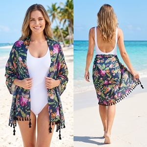 100% Cotton Voile Animal Print Long Tassel Scarf