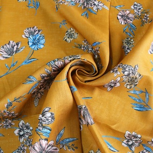 100% Pure Linen Custom Digital Printed Floral Design Fabric Scarf
