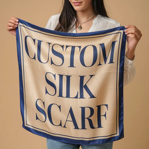 Wholesale Digital Print Design Square Shape Sport Type Custom Printed Silk Scarves