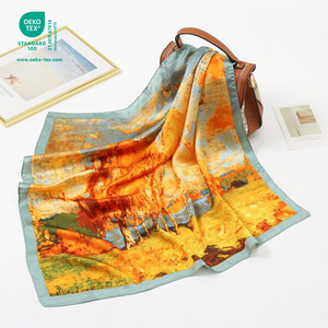 100% Silk Linen Scarves Printing Service Designer Foulard