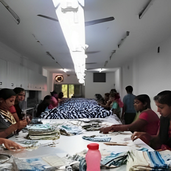 Inspection process at KK Fashion Exports facility