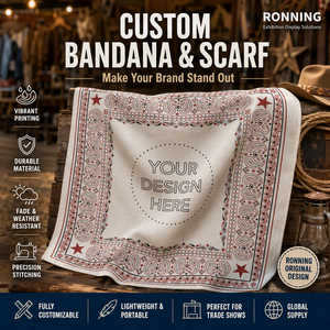 All-Color Custom Linen Bandana Digital Printing Square Scarf