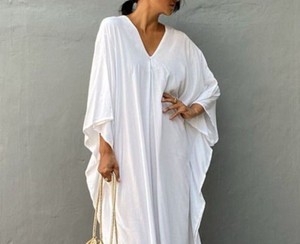 Boho Chic Vintage Kaftan Cotton Lace Print