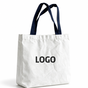 Heavy Duty Cotton Canvas Tote Bag Reinforced Webbing Handles Gusseted Bottom Custom Print Reusable Wholesale