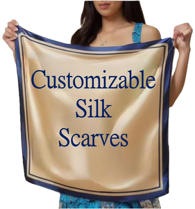 Customizable Vintage Square Silk Scarf Digital Printing