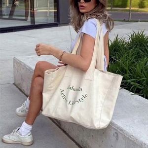 High Quality Custom 16oz 12oz Organic Cotton Shopping Tote Bag Canvas Tote Bag With Custom Printed Logo