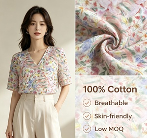 High Quality 100% Cotton Woven Low MOQ Breathable Skin-Friendly Plain Dyed Fabric
