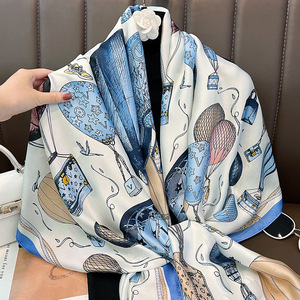 Luxury Chiffon Silk Custom Scarf Extended Shawl