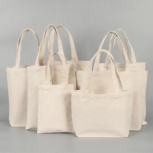 Huahao Wholesale Personalized Plain Tote Bag Custom Logo Cotton Canvas Shopping Bag Sublimation Blank Canvas Tote Bags