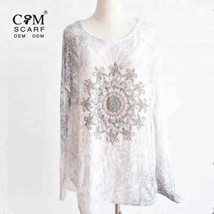 Printing Caftan Chiffon Tunic Dress