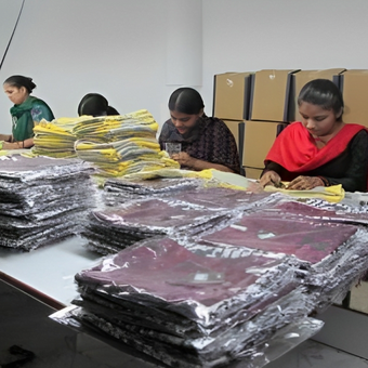 Garment packing and quality check in Noida factory
