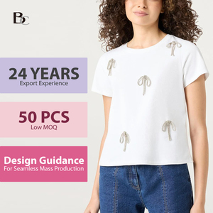 Wholesale OEM Custom Handmade Tassel T-Shirt Printing & Embroidery Tops