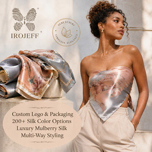 Luxury Custom 90*90cm Mulberry Silk Scarf Top for Women