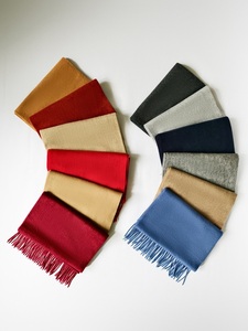 Wholesale OEM/ODM 100% Cashmere Soft Tassel Solid Color Small Scarf