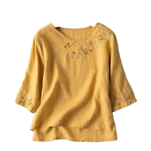 Indian Traditional Floral Tunic Linen Cotton