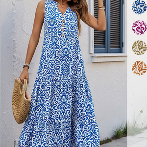 Sleeveless Boho Maxi Dress Eco Friendly OEM