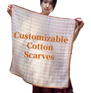 Customizable Bandaged Scarf Digital Print Cotton Linen Scarf