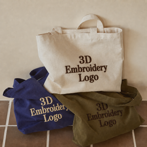 Customized Color Logo Cotton Cloth Embroidery Recycled Cotton Canvas Shopping Bags Print Blank Tote Grocery Zipper Canvas Bag