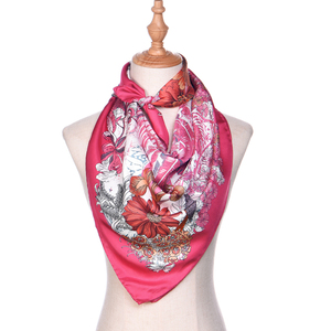 Summer Digital Printing Lightweight Satin Silk Scarf